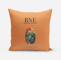 Thumbnail for Brisbane Airport (BNE) design on orange pillow