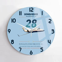 Thumbnail for Bombardier Learjet 28 design on light blue no frame wall clock