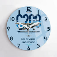 Thumbnail for Cessna 208 Caravan design on light blue no frame wall clock