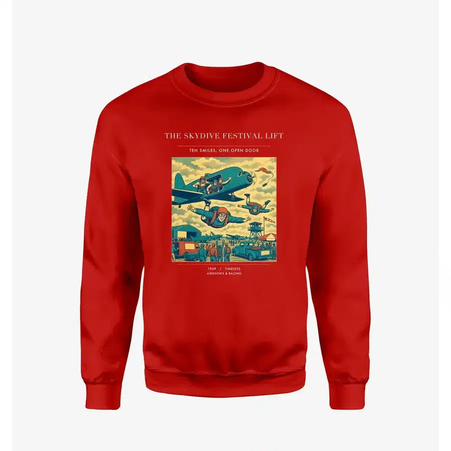 VINTAGE G4471 - The Skydive Festival Lift - Designed Sweatshirts design on red