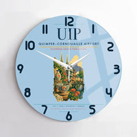 Thumbnail for Quimper–Cornouaille Airport (UIP) design on light blue no frame wall clock