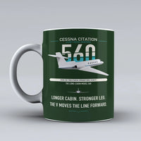 Thumbnail for Cessna Citation 560 - Citation V design on dark green ceramic mug, double-side print