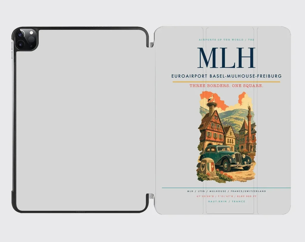EuroAirport Basel-Mulhouse-Freiburg (MLH) design on light gray ipad tablet case