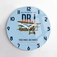 Thumbnail for Fokker Dr.I design on light blue no frame wall clock