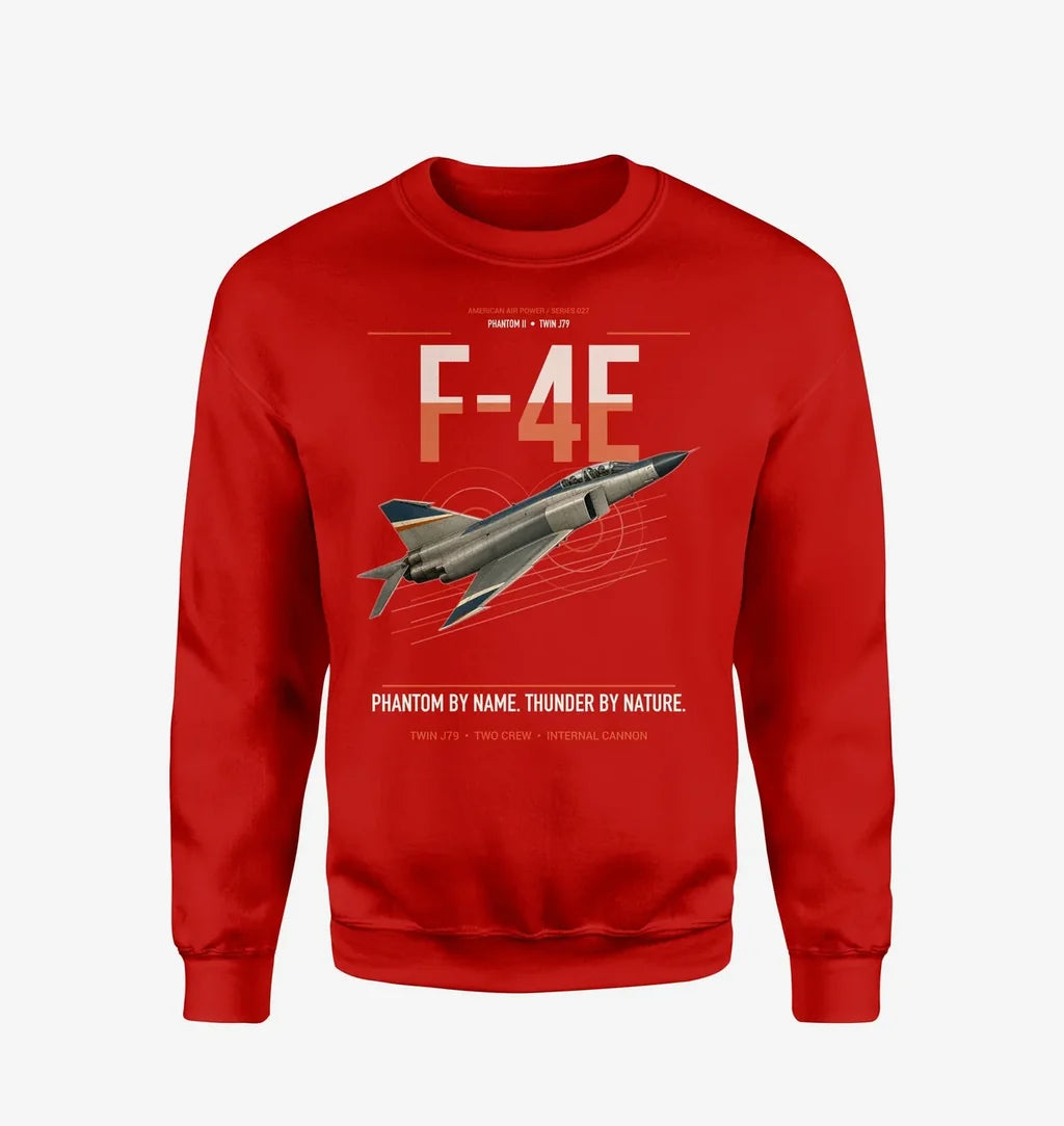 F-4E Phantom II design on red sweatshirt