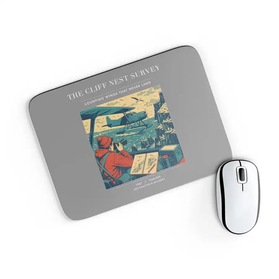VINTAGE G4363 - The Cliff Nest Survey - Designed Mouse Pads design on gray rectangle