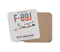 Thumbnail for F-89J Scorpion design on light gray 1 piece coaster