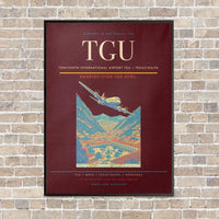 Thumbnail for Toncontín International Airport TGU — Tegucigalpa vertical canvas print - framed - dark red background
