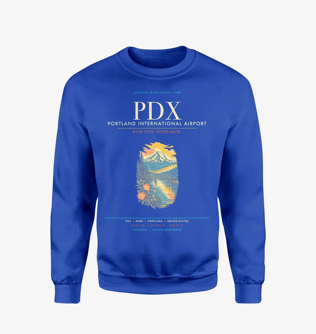 Portland International Airport PDX Sweatshirt - Blue
