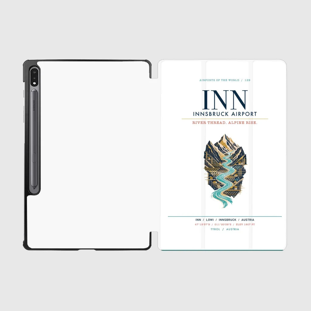 Innsbruck Airport (INN) design on white samsung tablet tablet case