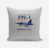 Thumbnail for F2Y-1 Sea Dart Supersonic from the Sea design on light gray pillow