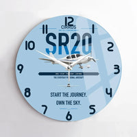Thumbnail for Cirrus SR20 design on light blue no frame wall clock