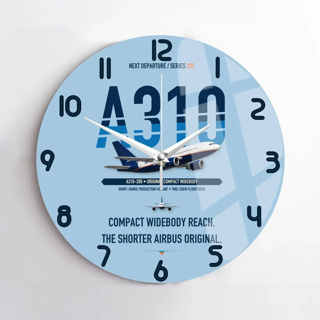 Airbus A310-200 design on light blue no frame wall clock