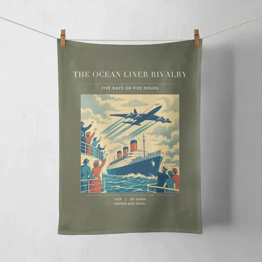 VINTAGE G4307 - The Ocean Liner Rivalry - Designed Towels design on greenarmy