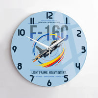 Thumbnail for F-16C Fighting Falcon design on light blue no frame wall clock