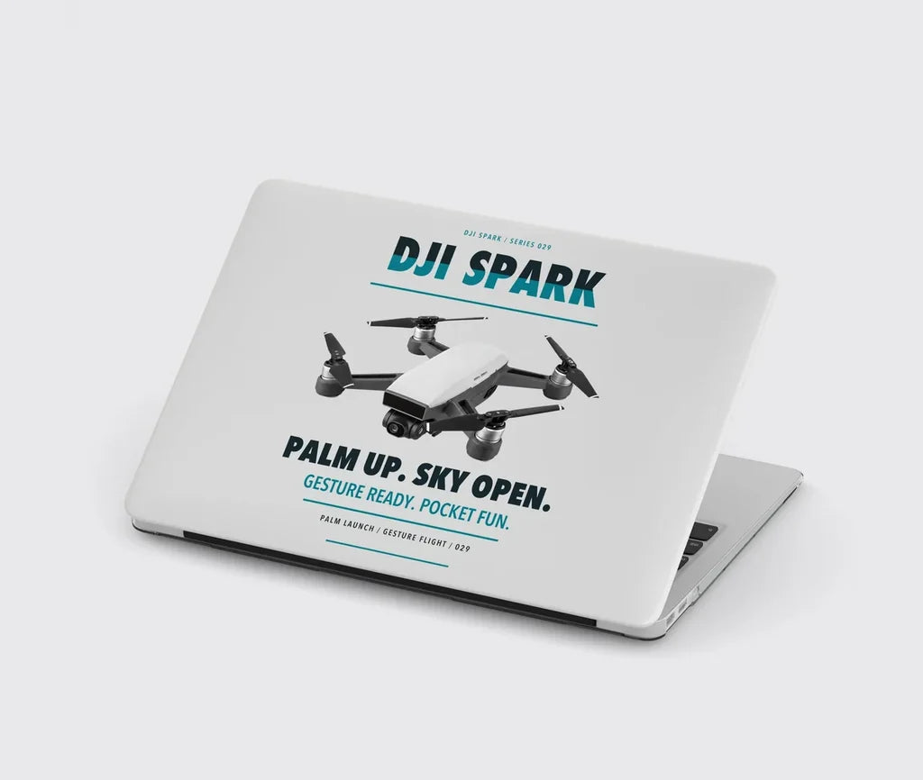 DJI Spark design on light gray MacBook case