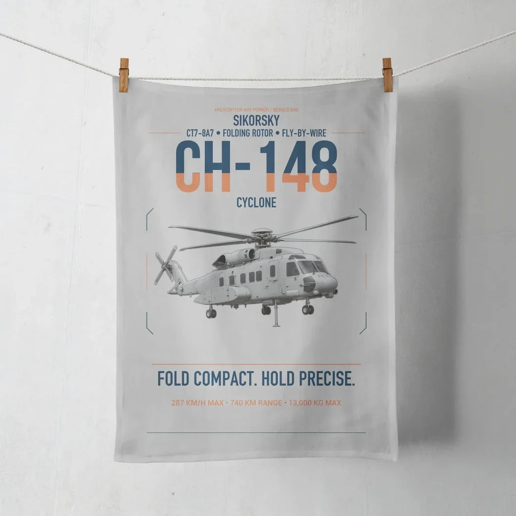 Sikorsky CH-148 Cyclone design on light gray towel