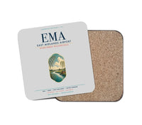 Thumbnail for East Midlands Airport (EMA) design on light gray 1 piece coaster