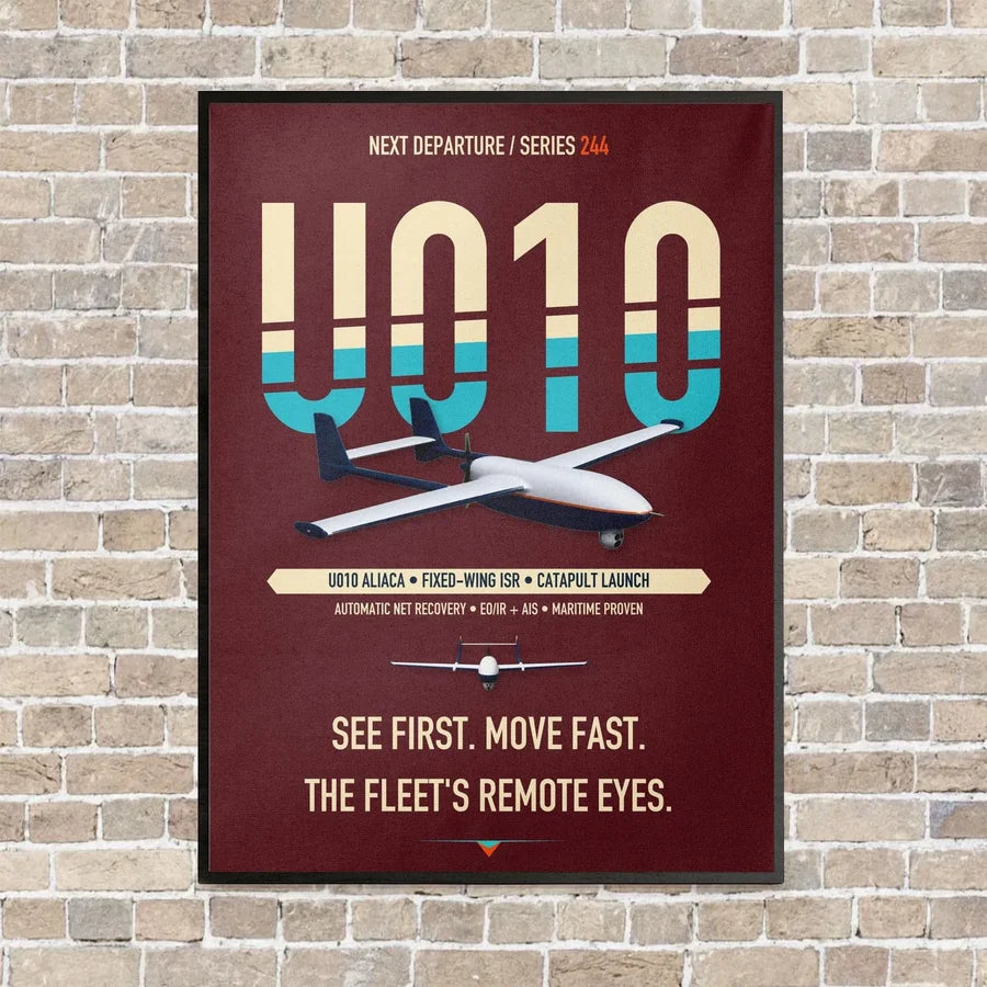 Airbus U010 Aliaca Fixed-wing vertical canvas print - framed - dark red background