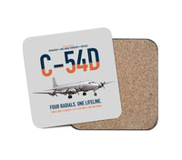 Thumbnail for C-54D Skymaster design on light gray 1 piece coaster