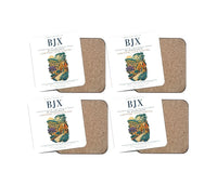Thumbnail for Aeropuerto Internacional de Guanajuato (BJX) design on white 4 pieces set coaster