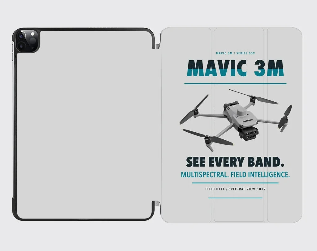DJI Mavic 3 Multispectral design on light gray ipad tablet case