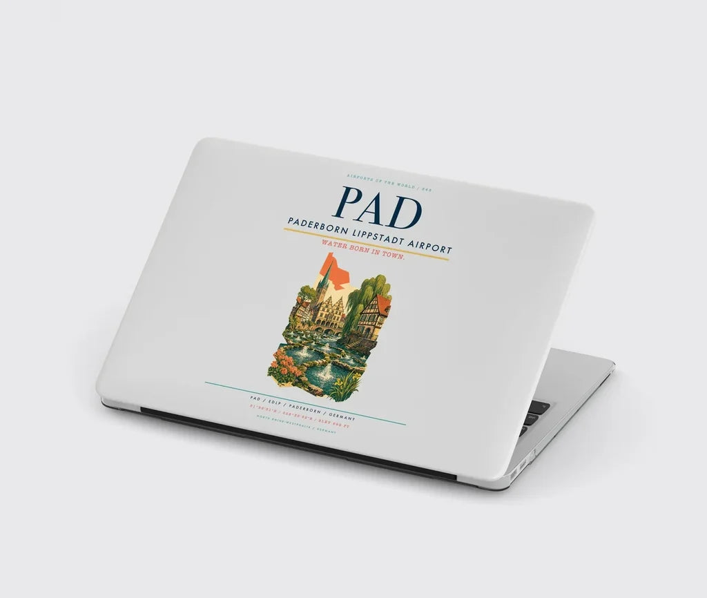 Paderborn Lippstadt Airport (PAD) design on light gray MacBook case
