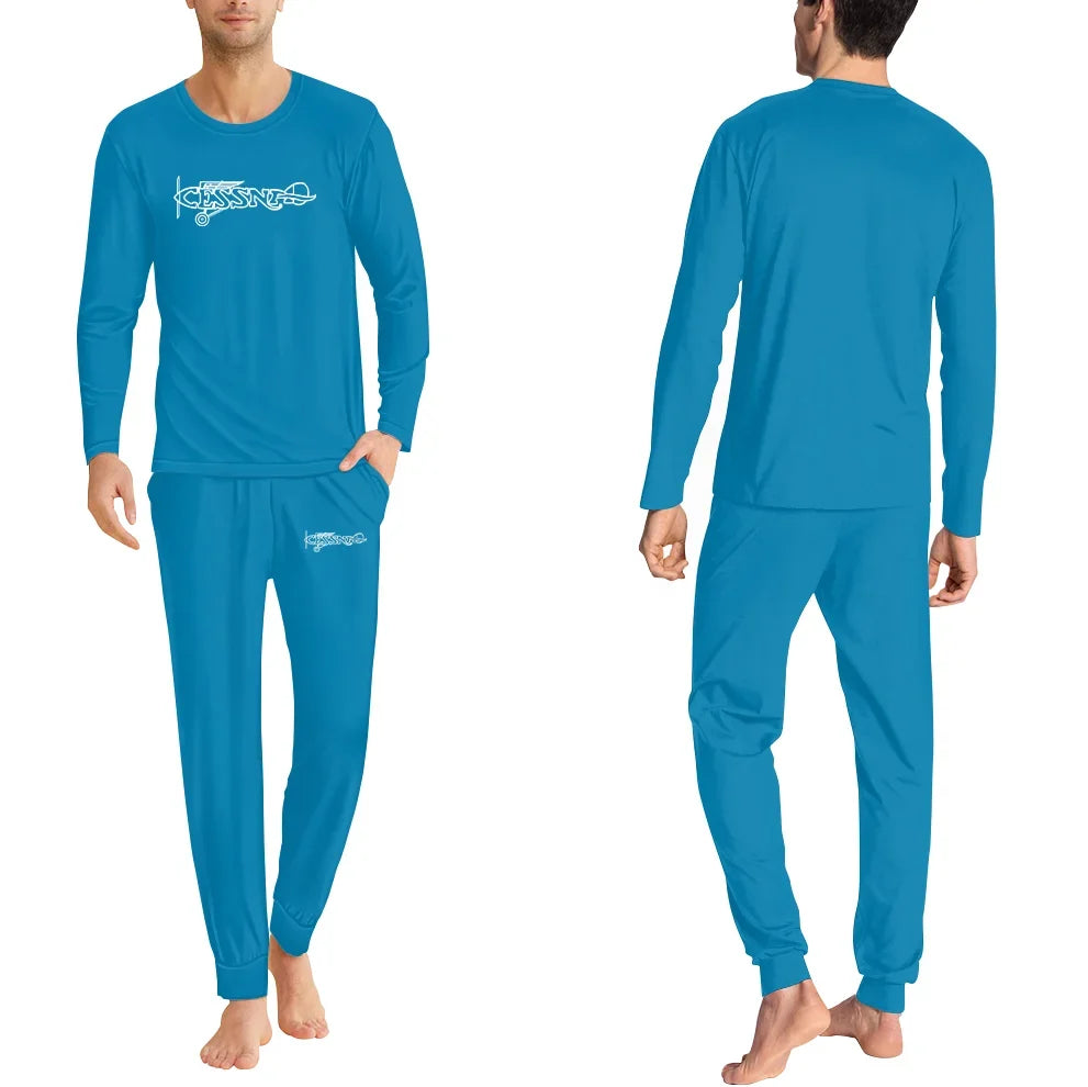 Special Cessna Text men pajamas - Light Blue