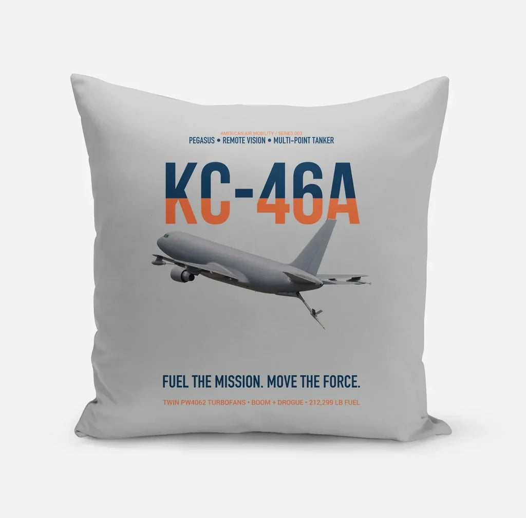 KC-46A PEGASUS design on light gray pillow