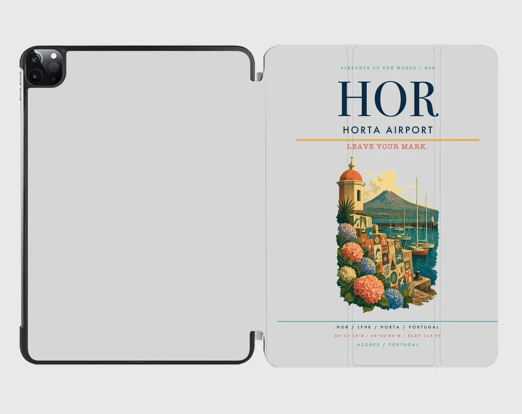 Horta Airport (HOR) design on light gray ipad tablet case