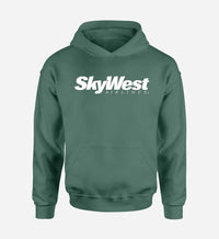 Thumbnail for Skywest Airlines logo printed on green hoodie