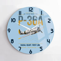 Thumbnail for P-36A Hawk design on light blue no frame wall clock
