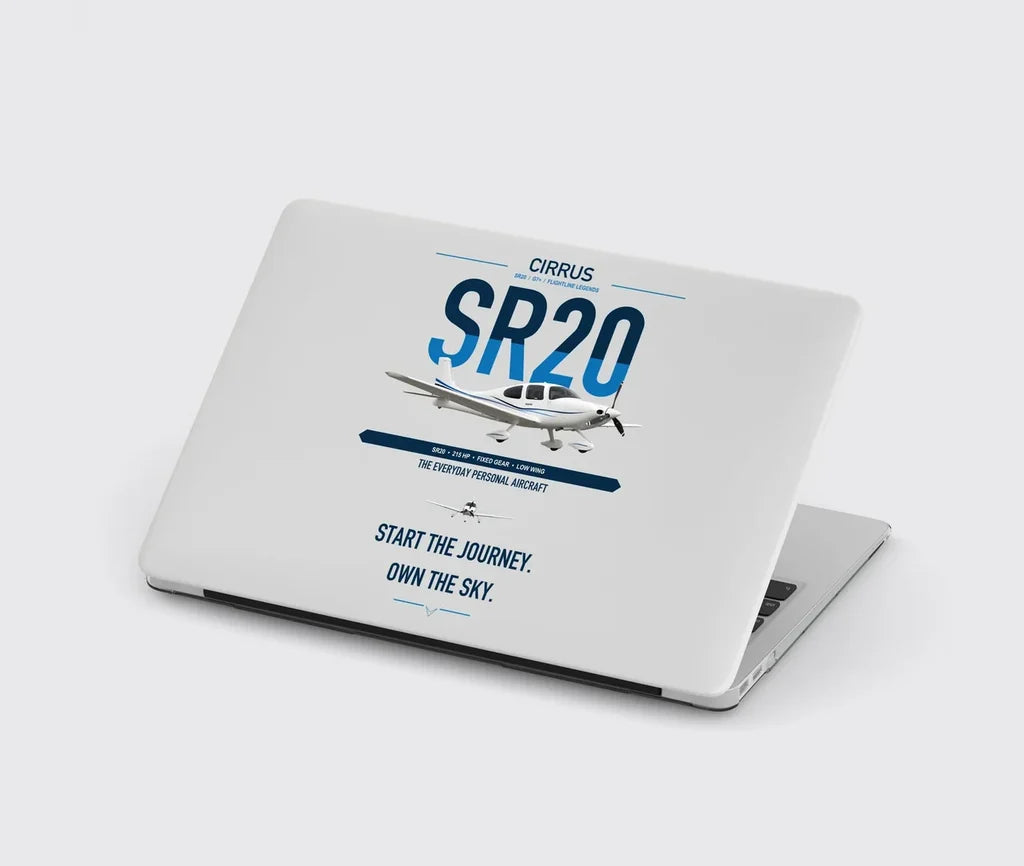 Cirrus SR20 design on light gray MacBook case