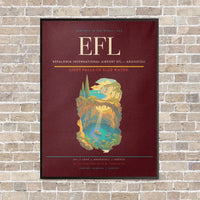 Thumbnail for Kefalonia International Airport EFL — Argostoli vertical canvas print - framed - dark red background