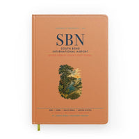 Thumbnail for South Bend International Airport (SBN) design on orange notebook