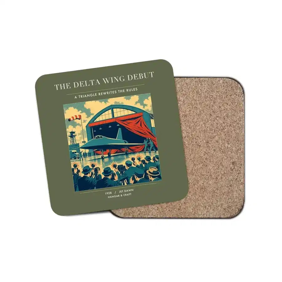 The Delta Wing Debut - Designed Coasters design on green army 1-piece
