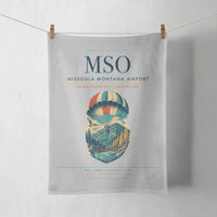 Thumbnail for Missoula Montana Airport (MSO) design on light gray towel