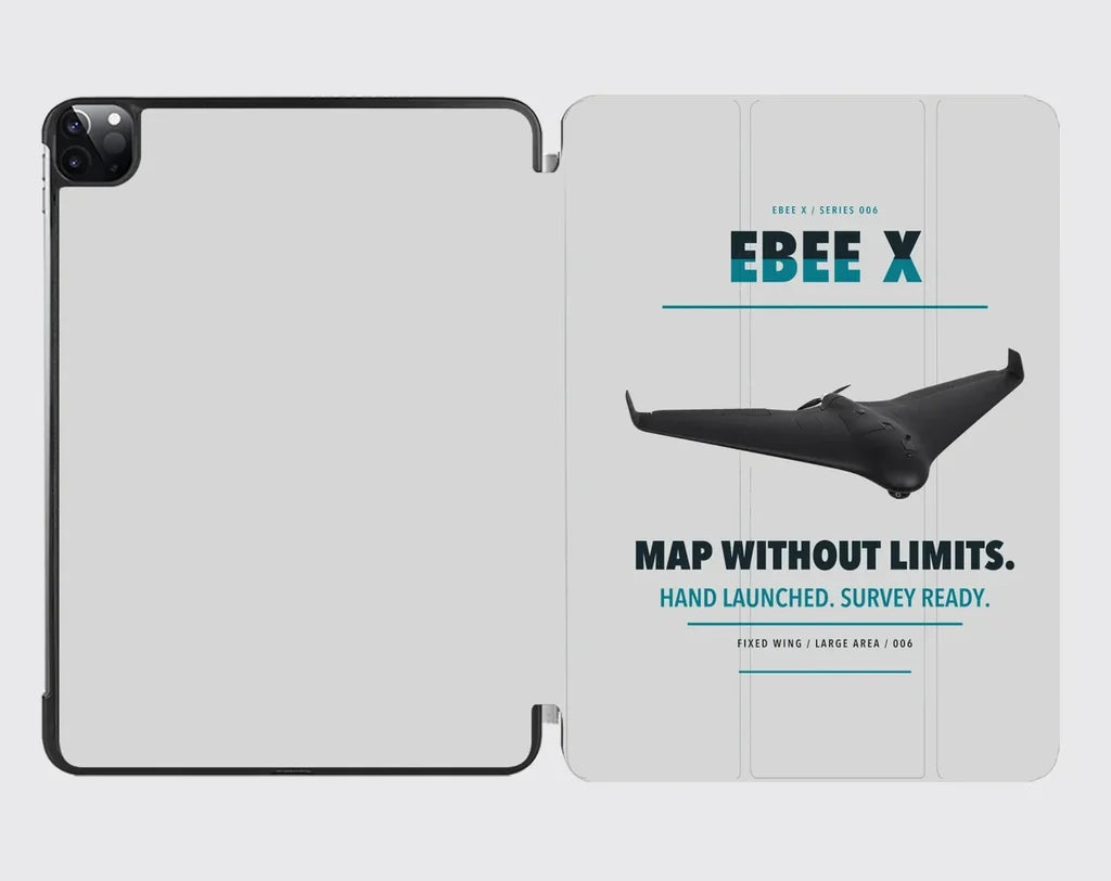 AgEagle eBee X design on light gray ipad tablet case