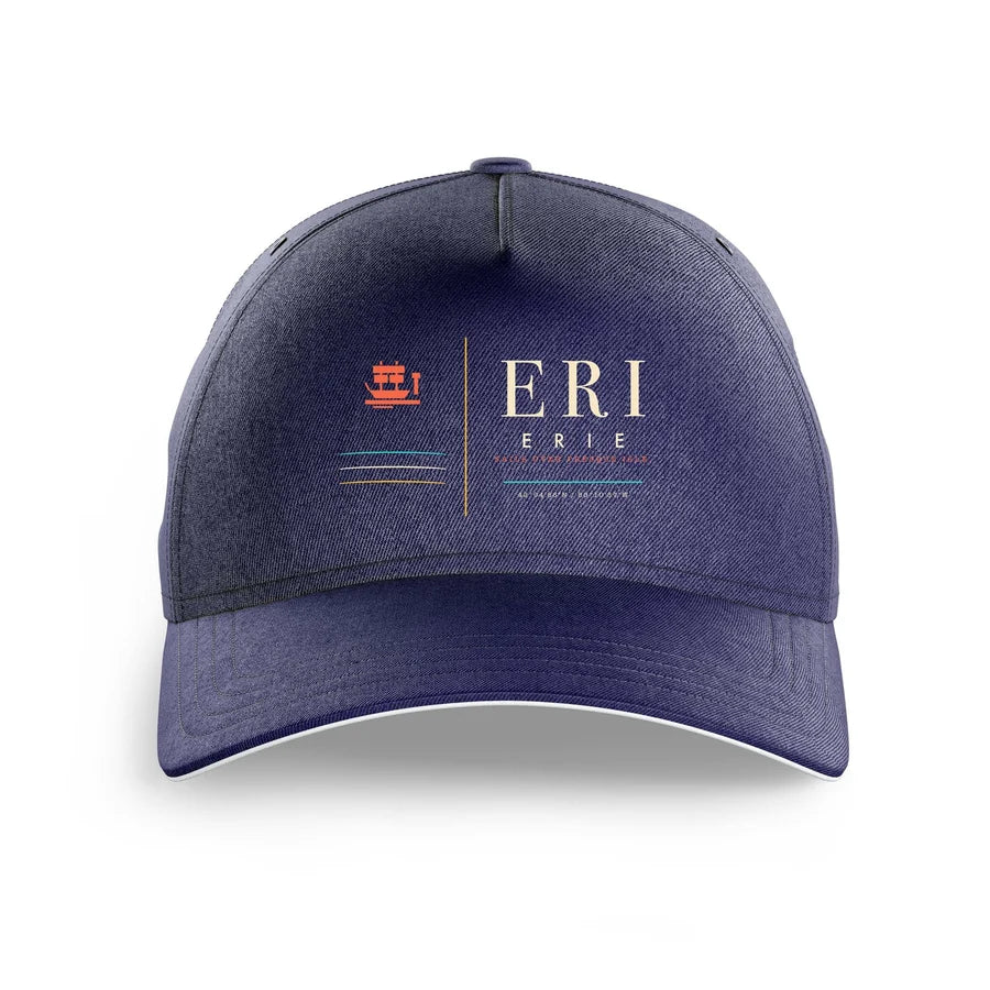 Erie International Airport (Tom Ridge Field) (ERI) design on dark blue printed hat