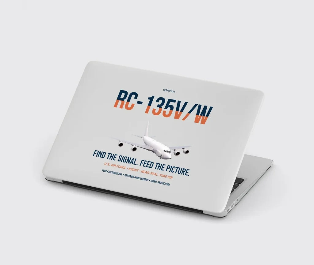 RC-135V W Rivet Joint design on light gray MacBook case