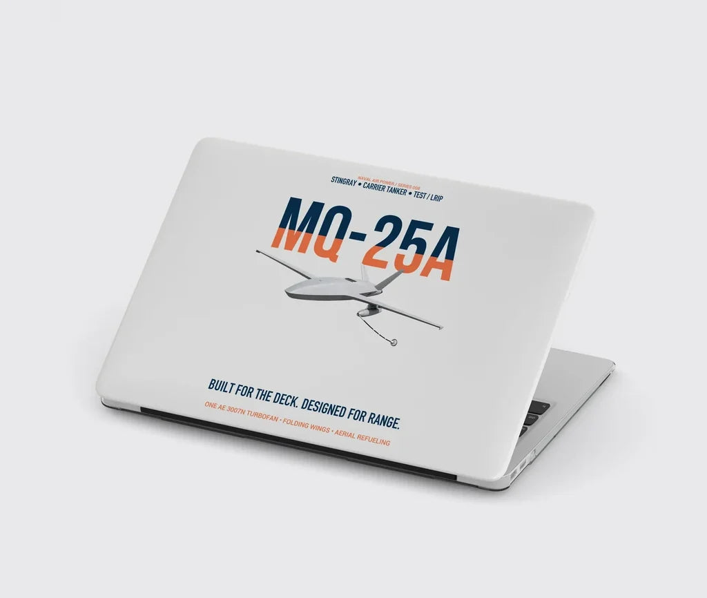 MQ-25A STINGRAY design on light gray MacBook case