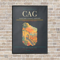 Thumbnail for Cagliari Elmas Airport CAG - Canvas Framed - Gray