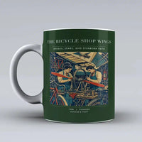 Thumbnail for VINTAGE G4323 - The Bicycle Shop Wings - Ceramic Mug design on darkgreen