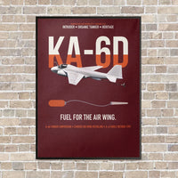 Thumbnail for KA-6D Intruder vertical canvas print - framed - dark red background