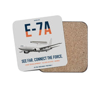 Thumbnail for E-7A Wedgetail design on light gray 1 piece coaster