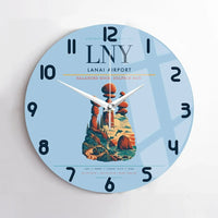 Thumbnail for Lanai Airport (LNY) design on light blue no frame wall clock