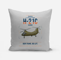 Thumbnail for Piasecki H-21C Shawnee design on light gray pillow