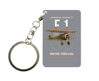 Thumbnail for Sopwith Camel F.1 design on gray designed key chain, double-side print