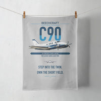 Thumbnail for Beechcraft King Air C90 design on light gray towel