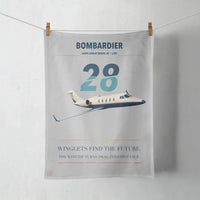 Thumbnail for Bombardier Learjet 28 design on light gray towel